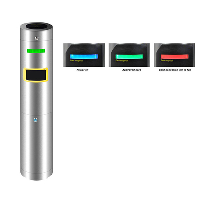 Brushed SS304 Access Control Turnstile Kolektor Kartu Pengunjung Sementara