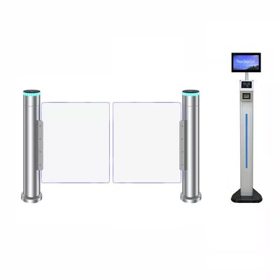 RS485 Kursi Roda Lane Swing Barrier Pintu Putar Satu Pilar Motor Servo DC Terpadu