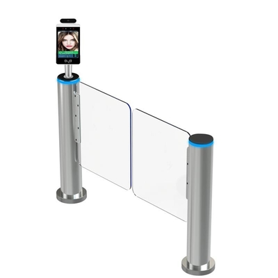 Kaca Akrilik Berputar Swing Barrier Turnstile Dengan Sistem Pengenalan Sidik Jari Wajah