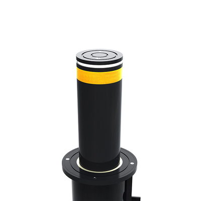 Customization Logo Hitam Warna Baja Pipa Bollard untuk Situs Konstruksi Parkir Mobil Remote Control