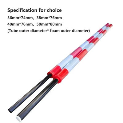 Berat ringan tahan lama Karbon Fiber Boom Arm dengan film reflektif merah-putih untuk gerbang penghalang