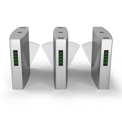 Pintu Penghalang Flap Elektrik yang Dapat Ditarik dengan Motor DC 24V dan Flap Akrilik Bening Gerbang Putar yang Disetujui CE