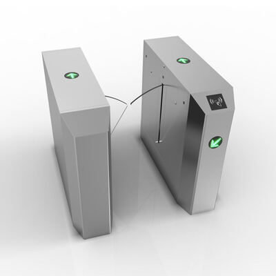 Gerbang Penghalang Flap Dua Arah Baja Tahan Karat 316 Otomatis Penuh untuk Area Lalu Lintas Tinggi