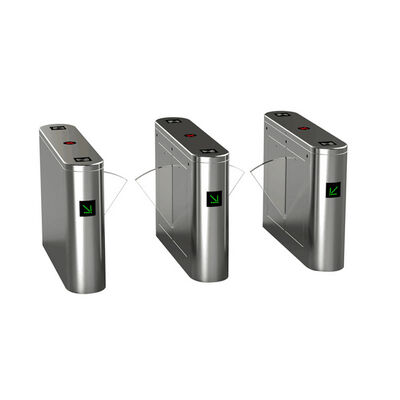 Gerbang Penghalang Flap Baja Rinsless dengan Scanner Sidik Jari dan Photocell Alarm untuk Metro dan Kontrol Akses Stadion
