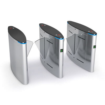 Pintu Penghalang Flap Material SS304 dengan Verifikasi Wajah Sidik Jari RFID dan Kecepatan Lalu Lintas 30 Orang/Menit