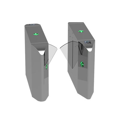 Pintu Penghalang Flap Baja Tahan Karat 304 dengan Laju Aliran 25-30 Orang/Menit dan Disetujui CE untuk Kontrol Akses Aman