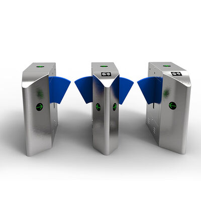 Gerbang penghalang flap turntile otomatis dengan fungsi anti-tailgating 304 atau 316 stainless steel dan motor DC24V