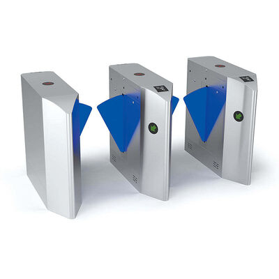 Keamanan Masuk dan Keluar Metro Turnstile Pejalan kaki dengan Face Scanner 304 Stainless Steel Flap Barrier Gate 600mm Lebar Jalur