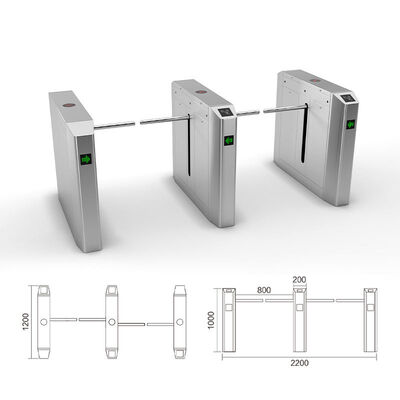 24V BLDC Motor Drop Arm Turnstile Indikasi Lampu LED Bi Directional Ukuran Ramping