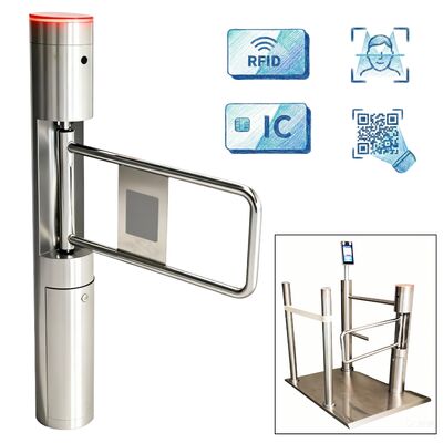 SS304 Frame Brushless Motor Swing Barrier Gate dengan pengenalan wajah dan pengukuran suhu