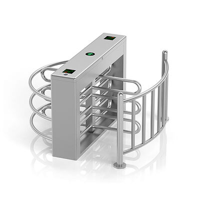 Pembaca Sidik Jari 304 Stainless Steel Dua Arah Pintu Putar Setengah Tinggi Penghalang Tinggi Pinggang