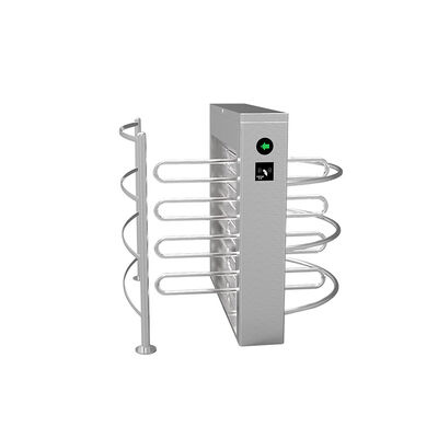 Pintu putar setinggi pinggang baja tahan karat 304 dengan laju aliran 25 hingga 30 orang per menit dan Sertifikasi CE