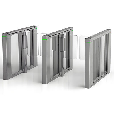 DC Motor 10mm Acrylic Glass Barrier Gate RS485 SS Untuk Pejalan Kaki