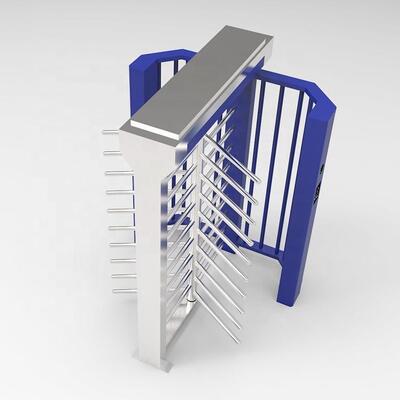 Turnstile Tinggi Penuh Las Polandia dengan Jarak Lintas 600mm Rotor 120° dan Integrasi Pembaca RFID untuk Kontrol Akses Pejalan Kaki