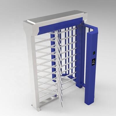 Turnstile Tinggi Penuh dengan Jarak Lintas 600mm Gerbang Penghalang Kontrol Akses Baja Tahan Karat 304 Waktu Respons 0,2 detik