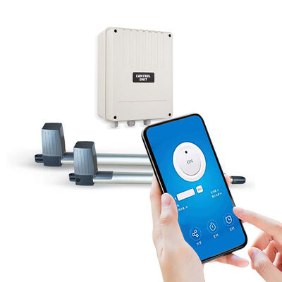 PK300DC Solar Panel Backup 300kg Kapasitas Swing Gate Opener dengan remote control >30m untuk penggunaan perumahan