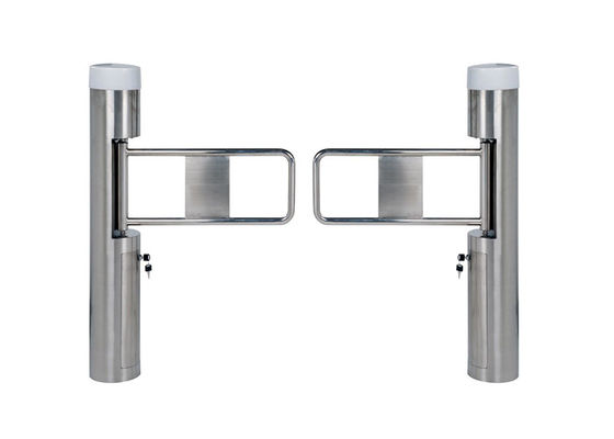 Pinggang tinggi baja tahan karat Pedestrian Swing Gate dengan motor tanpa sikat untuk kontrol akses