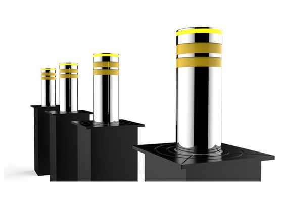Anti Crash Otomatis Rising Bollards Sistem Hidrolik Listrik Dengan Lampu Led Berwarna-warni