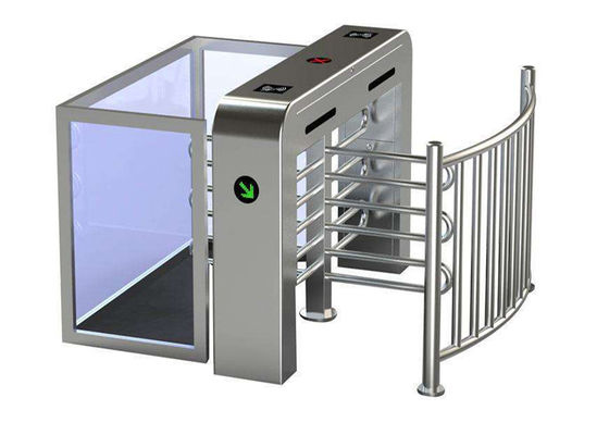 Semi-otomatis 304 stainless steel Half Height Turnstile dengan 25 sampai 30 orang/menit tingkat aliran untuk kontrol akses yang aman