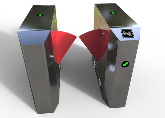 Pedestrian 27cm Flap Barrier Turnstile Sensor Inframerah Anti Perangkap Suara Prompt