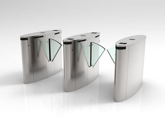Multi Lanes Flap Barrier Turnstile IP54 30 Orang / Menit Kecepatan Lewat Dapat Ditarik