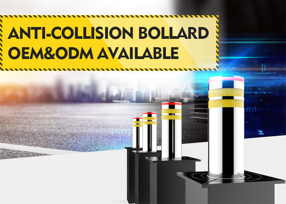 60dB Low Noise 304 Stainless Steel 3.7KW Sistem Daya Dinamis Otomatis Meningkat Bollards untuk keamanan jalan masuk