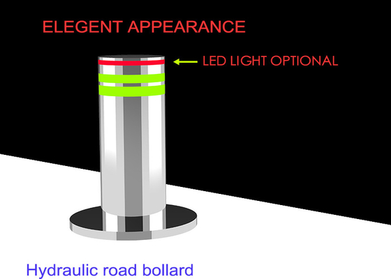 Mekanik Elektrik 304 STAINLESS STEEL Automatic Rising Bollards Untuk Anti Teroris
