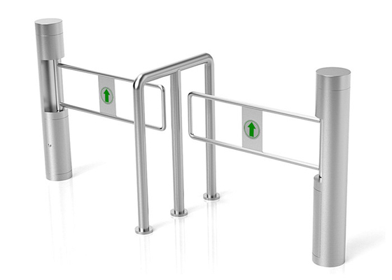 Round Pillar Bi Direction SS304 Swing Pedestrian Barrier Gate