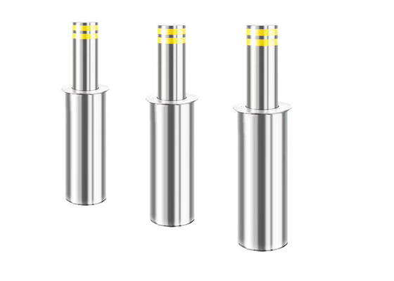 Finishing Disikat SUS304 Hidraulik Rising Bollard 600mm Tinggi Naik