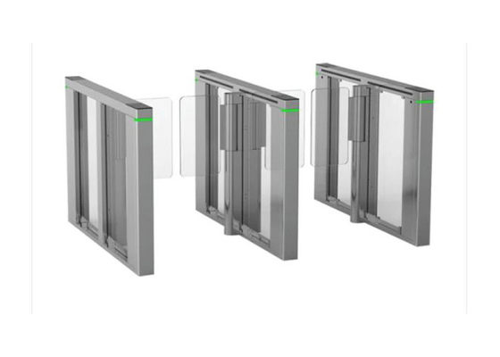 Pedestrian Crystal Glass Swing Barrier Brushless Motor 900mm Channel