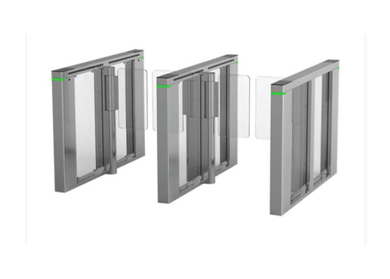 DC Motor 10mm Acrylic Glass Barrier Gate RS485 SS Untuk Pejalan Kaki
