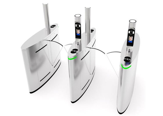 Penghalang Flap 304 stainless steel bidirectional dengan Turntile Kontrol Akses Pengakuan Wajah