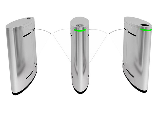 Elektronik 304 Stainless Steel Flap Barrier Gate CE Disetujui Dengan Barcode Scanner